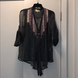 Elizabeth & James Sheer Beaded Tunic